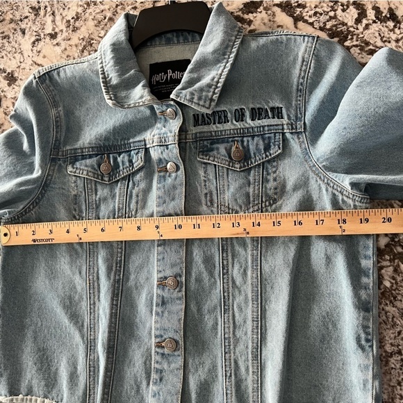 Harry Potter Women's Denim Jacket Deathly Hollows Master of Death Crop Medium - Picture 14 of 15